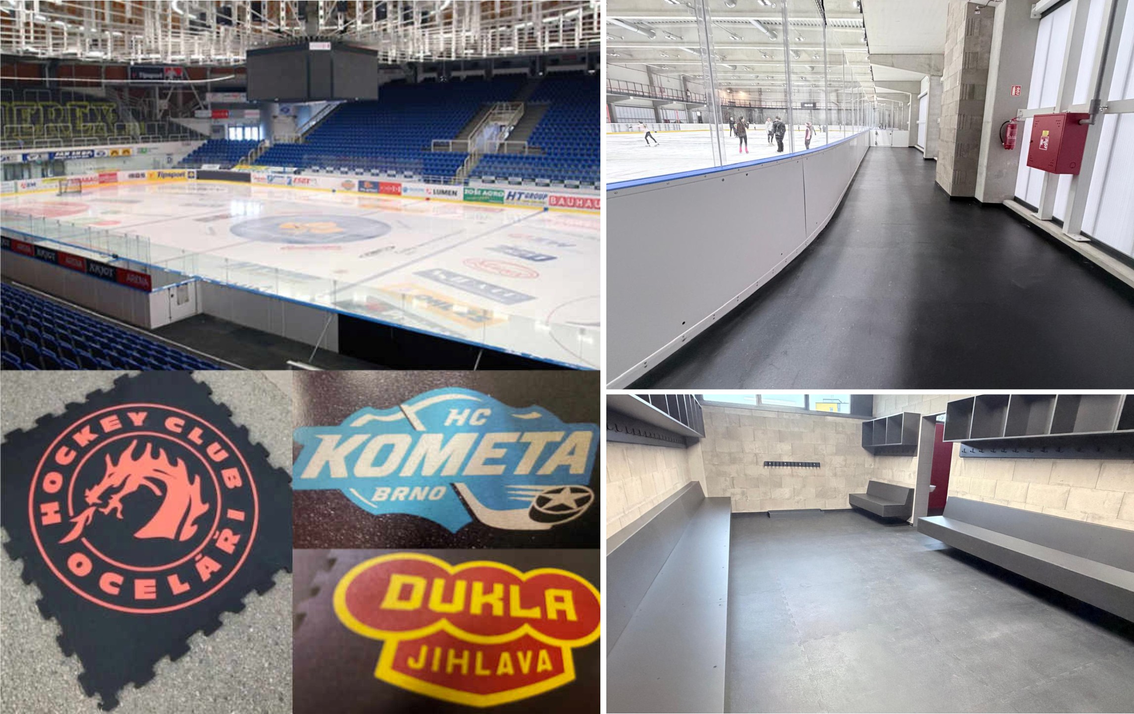 Gumový povrch na zimní stadion